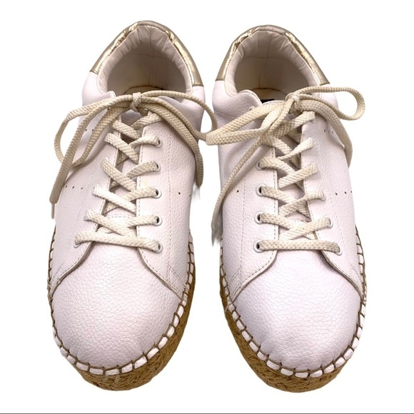 Steven Peck White Vegan Platform Espadrille Shoes - Picture 3 of 12